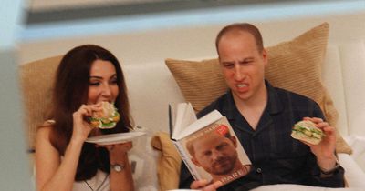 Kate and William seen reading Spare and eating in bed but all is not as it seems