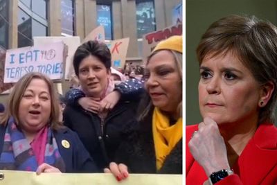 Nicola Sturgeon condemns placards at gender reform protest and defends SNP MPs