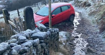 Mystery of Ford Fiesta that ended up stuck in the mud on footpath above Saddleworth Moor