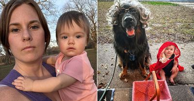 Baby dubbed 'MOWGLI' after six dogs teach her to walk on all fours and eat their food