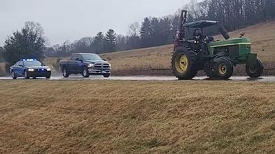 Tractor Chase Caught On Video Is A Bizarre Low-Speed Pursuit