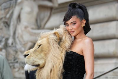 ‘No animals were harmed’: Kylie Jenner’s ultra-realistic lion head sparks uproar at Paris fashion week