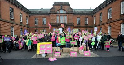 Striking Dumfries and Galloway teachers hold rally outside council headquarters