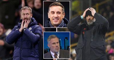 Gary Neville and Jamie Carragher's top-four predictions expose Liverpool and Chelsea woes