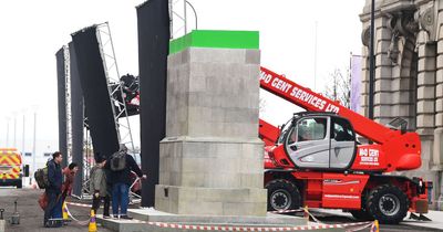 London monument recreated on city street for Sky series