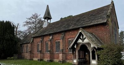 The winter walk on the edge of Greater Manchester with woods and pretty cottages