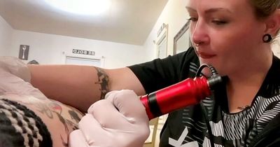 Woman has covered herself in 100 self-drawn tattoos requested by strangers