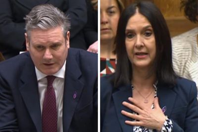 What are the pink and purple badges MPs are wearing at PMQs?