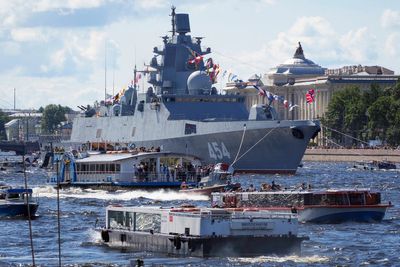 Russian warship simulates hypersonic missile strike in the Atlantic Ocean