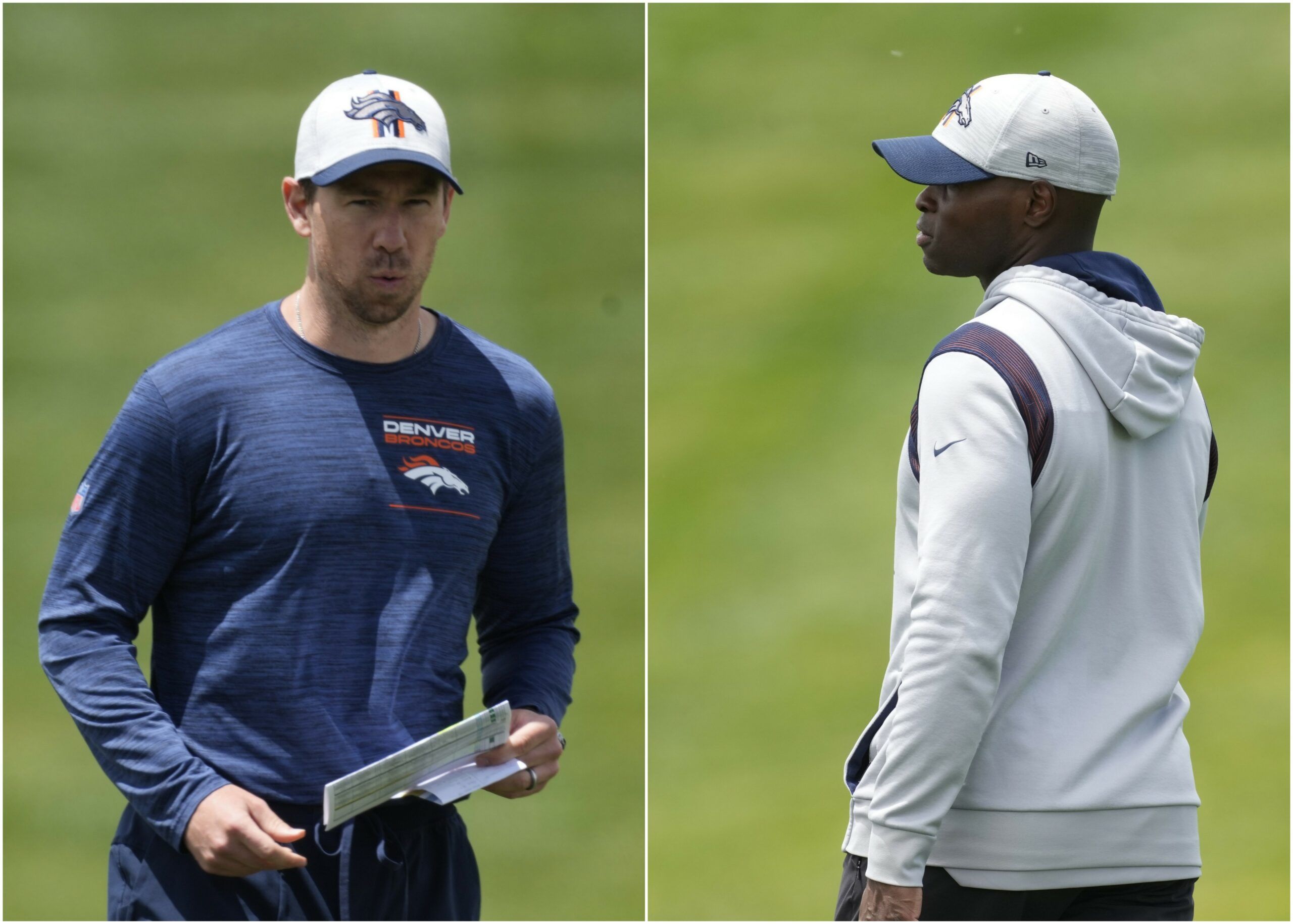 Broncos assistant coaches Ejiro Evero, Klint Kubiak…