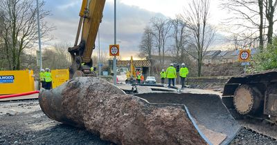 Footage of huge burst Victorian pipe that caused chaos in Glasgow leaving 250,000 homes without water