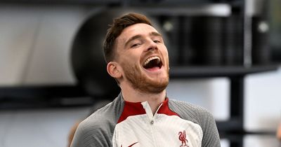 Liverpool unveil new look in training as Andy Robertson makes Diogo Jota claim