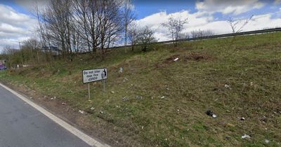 Fury over 'appalling' motorway rubbish dumped next to 'do not litter' sign with £2,500 fine threat