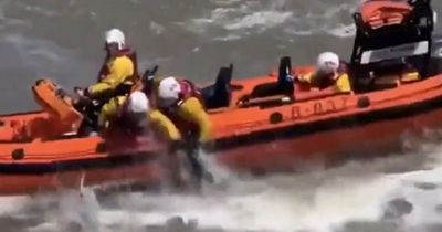 Footage shows terrifying moment lifeboat crew attempt major River Mersey rescue