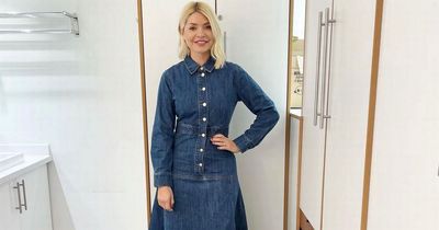 Holly Willoughby looks ready for winter in denim midi dress from M&S