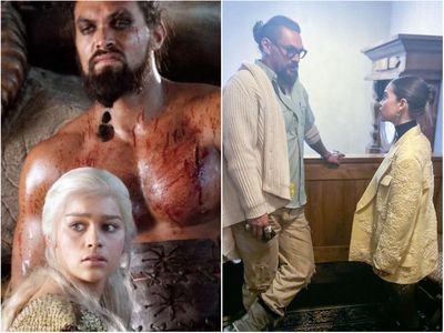 Emilia Clarke ‘feels like a Khaleesi’ as she reunites with Game of Thrones co-star Jason Momoa
