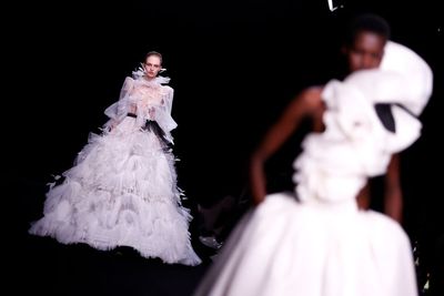 Couture season ends with disco, celebrity and classic glamor