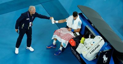 Novak Djokovic lifts lid on suspicious white bottle after being accused of rule break