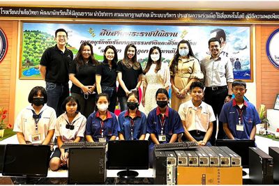 Donation of computer desktops to needy rural schools in coordination with Bangkok Post Foundation