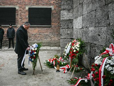 Second gentleman Emhoff visits Auschwitz, part of a push against antisemitism