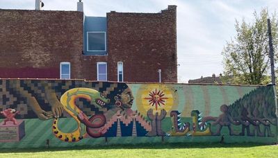 The seed in this Pilsen mural is meant to signify the neighborhood’s growth