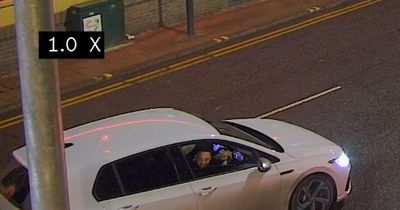 Police launch manhunt after Volkswagen Golf mounts pavement and speeds towards 2 cops in Leeds