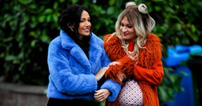 Michelle Keegan braves the cold to film new series of hit comedy Brassic