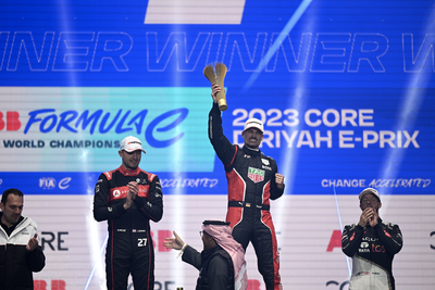 Formula E: Pascal Wehrlein holds off Jake Dennis to win thrilling first race in Diriyah