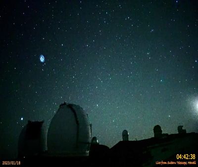 Camera captures night sky spiral after SpaceX rocket launch