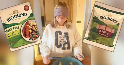 Blind taste-testing sausages against their meat-free alternative