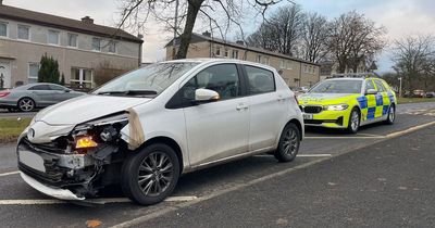 Glasgow police pull over motorist driving smashed up car as 'obvious' plea issued