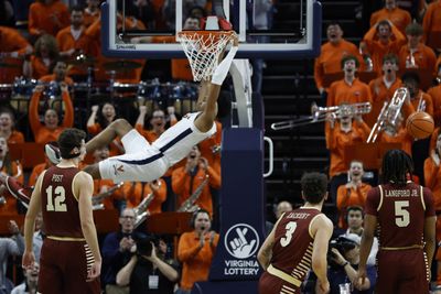 Hear the emphatic call of Ryan Dunn’s thunderous dunk for Virginia against Boston College