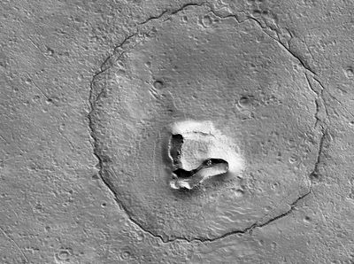 A NASA spacecraft discovers a formation on Mars resembling a bear