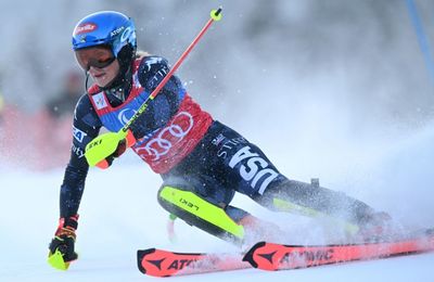 Shiffrin close to equalling record after leading slalom after first run