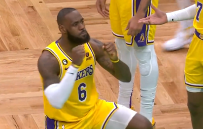 LeBron James had a rightfully outraged reaction after obvious missed foul call on Jayson Tatum