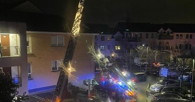 Dublin firefighters use turntable ladder as they attend scene of apartment fire in Blanchardstown