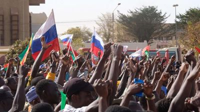 Junta supporters take to the streets to celebrate French troop withdrawal from Burkina Faso