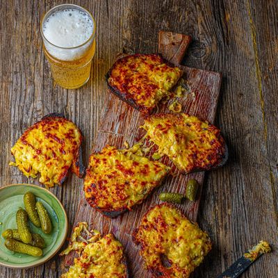 Cheddar on toast with sweet leeks recipe by Emily Scott
