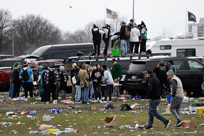 Philadelphia Eagles fans injured after glass bus stop collapses
