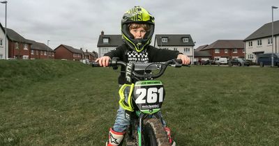 England's youngest daredevil, aged four, competes in national motocross races