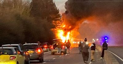 Bus bursts into flames after leaving Glasgow as 'terrified passengers flee'