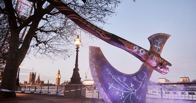 Why is there a massive PS5 God of War Kratos Leviathan Axe in the middle of London?