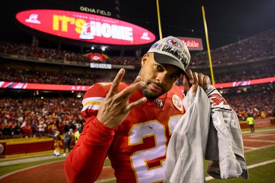 The Chiefs’ Juan Thornhill lights up a cigar in tribute to trash talking Eli Apple