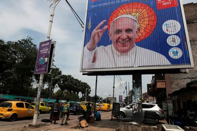 Part of stage built for pope collapses in Democratic Republic of Congo