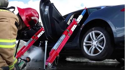 Tesla Model S Catches Fire Unexpectedly, Crews Struggle To Extinguish