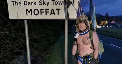 Charity fundraiser Speedo Mick walks through Dumfries and Galloway in just his swimming trunks