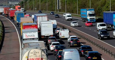 Driver dies after HGV catches fire in crash on M62