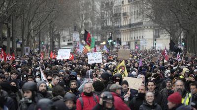 France sees bigger crowds on second strike day against Macron pension reforms