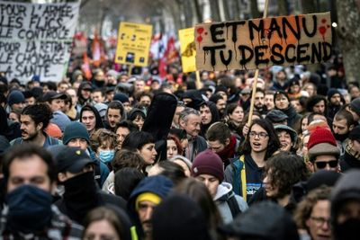 French mass protests challenge Macron over pensions plan