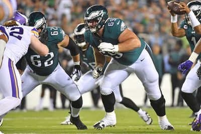 Eagles’ Landon Dickerson to play in Super Bowl LVll vs. Chiefs with a hyperextended elbow